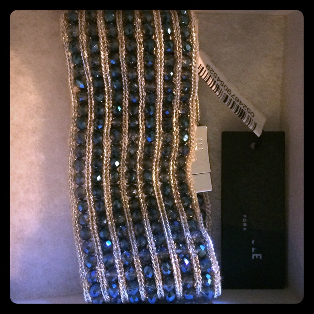 NEW Kenneth Cole Silver and Blue Crystals Bracelet